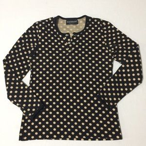 Marimekko Finland polka dot snap henley top